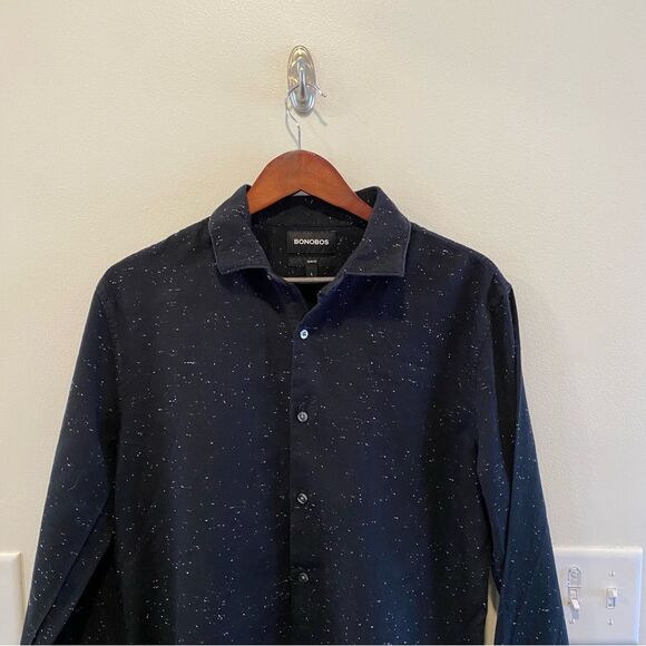 Bonobos men’s Black White Flannel Button Down Slim Fit Shirt size large - Picture 2 of 10